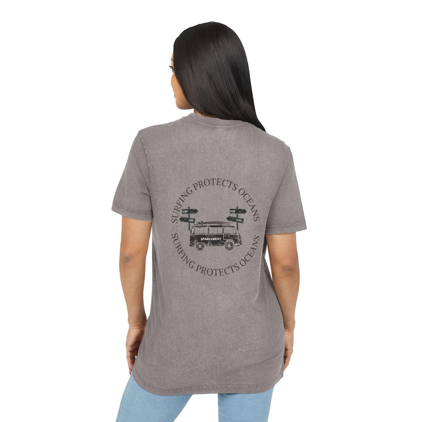 Eco-Friendly Acid Washed Tee - Surfing Protects Oceans