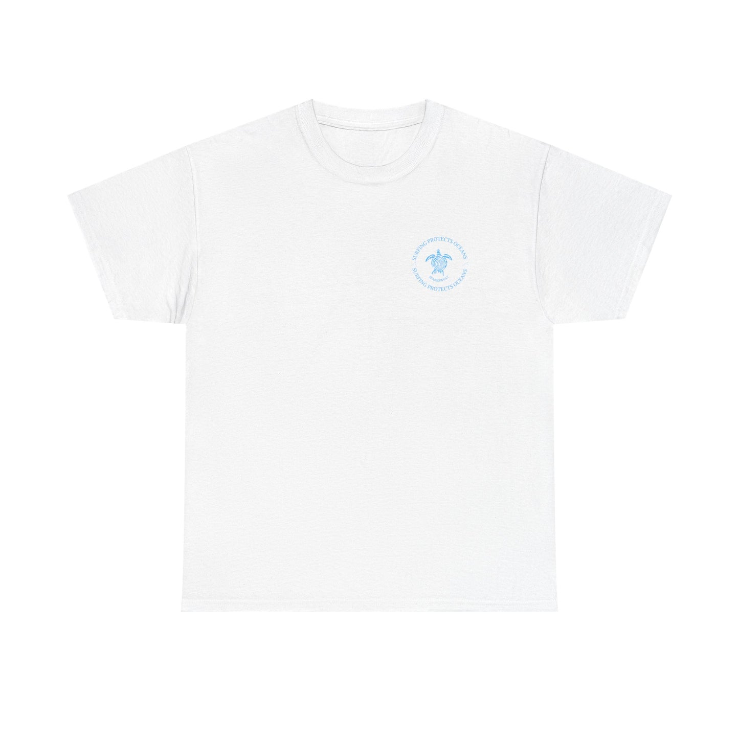 Unisex Heavy Cotton Tee - Just Surf and Chill Graphic T-Shirt for Beach Lovers