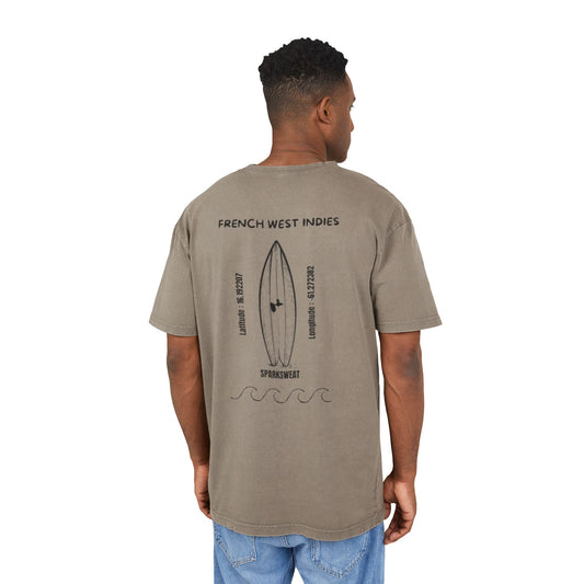 Men's Acid Washed Oversize Tee - Vintage Surf Vibe Design