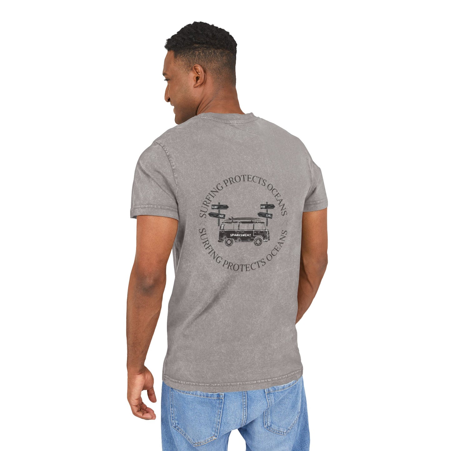 Eco-Friendly Acid Washed Tee - Surfing Protects Oceans