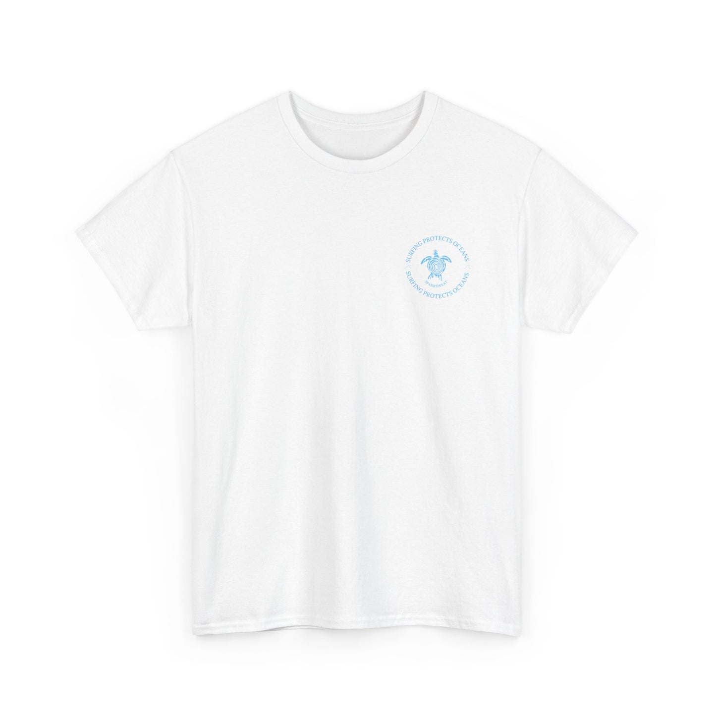 Unisex Heavy Cotton Tee - Just Surf and Chill Graphic T-Shirt for Beach Lovers